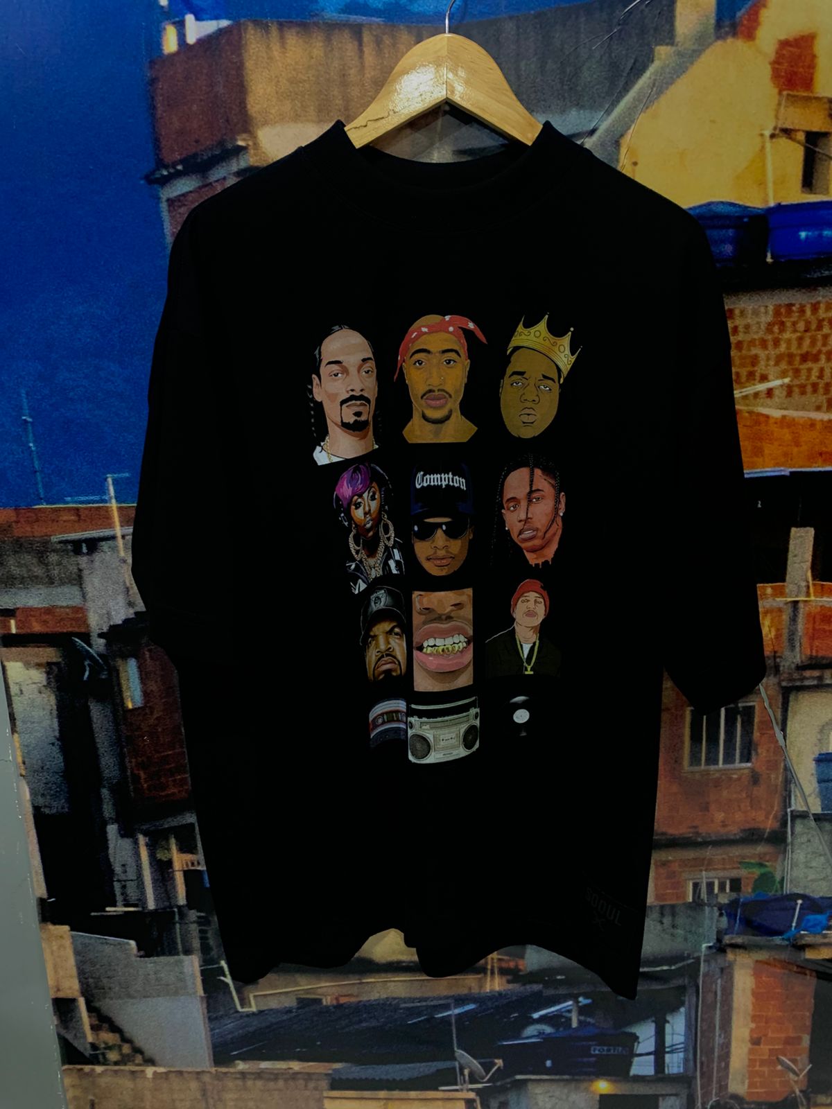Camiseta oversized Sooul preto RAPPER