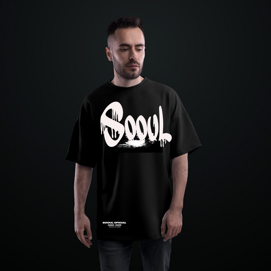 Camiseta oversized Sooul grafite preto