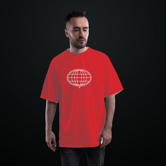 Camiseta oversized Sooul planeta vermelho